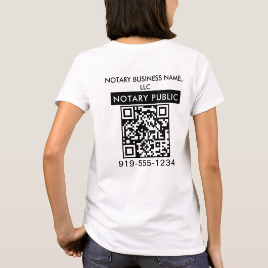 T-shirt Ajouter le logo QR Code Promotionnels Notaire Pers (Dos)