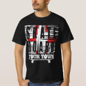 T-shirt Ajouter le skateboard de ville en noir blanc (Devant)