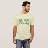 T-shirt Ajouter Non à la conception de la patte S en vert  (Devant entier)