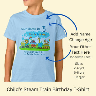 T-shirt Ajouter un nom Age Changer tout Texte Train à vap