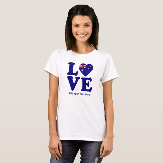 T-shirt Ajouter un nom Modifier le texte - Blue Love Austr (Devant entier)