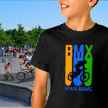 T-shirt Ajouter un nom ou un texte BMX Bike Rider Orange B<br><div class="desc">Ajoutez le nom que vous voulez ou tout autre texte ici - - Voir ma boutique pour beaucoup plus d'idées cadeaux Vélo et Moto.</div>