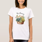 T-shirt Ajouter un nom ou un texte, Paniers de Plantes suc (Devant)