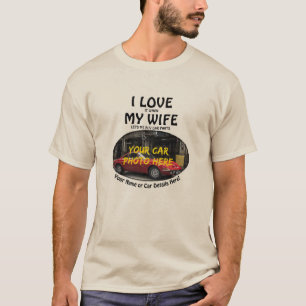 T-shirt Ajouter Un Nom, Sa Photo De Voiture, Texte, J'Aime