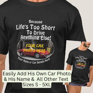 T-shirt Ajouter un nom, sa photo de voiture, un texte, la 