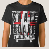 T-shirt Ajouter un nom Skateboard Distorsion blanc sur noi