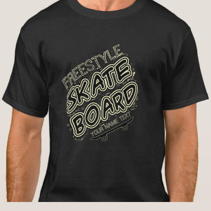 T-shirt Ajouter un nom Style Ville Texte Plaque de patinag