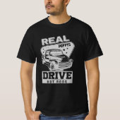 T-shirt Ajouter un nom Texte Real Grand-père Pop Drive Hot (Devant)