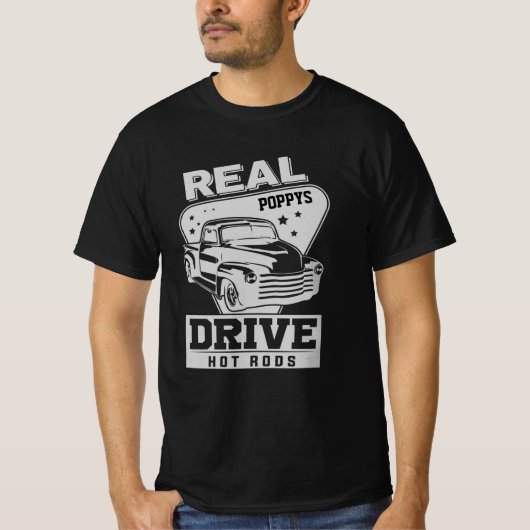 T-shirt Ajouter un nom Texte Real Grand-père Pop Drive Hot (Devant)