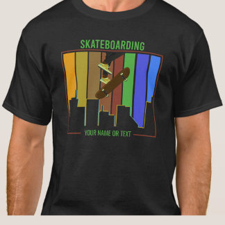 T-shirt Ajouter un nom Texte Skateboard sur la scène urbai