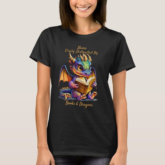 T-shirt Ajouter Un Texte De Nom, Facilement Distrait Par L (Devant)