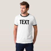 T-shirt Ajouter un texte ou un nom Mens Black White Bold B (Devant entier)