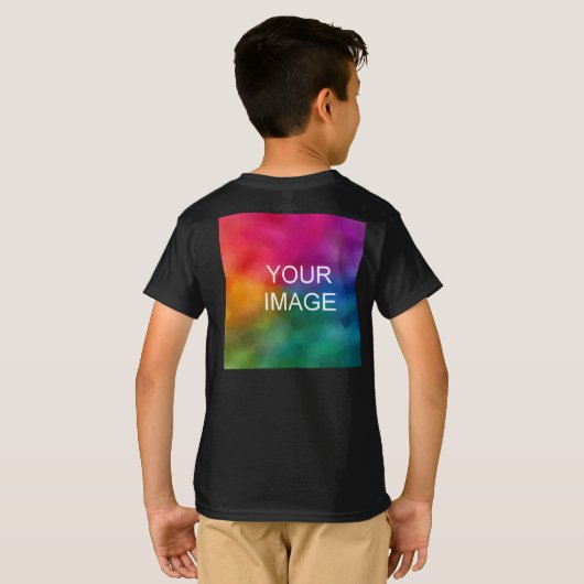 T-shirt Ajouter un texte photo Deux côtés Enfants Garçons  (Dos entier)