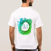 T-shirt Ajouter une couronne de Noël vert rose monogramme (Dos)