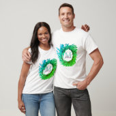 T-shirt Ajouter une couronne de Noël vert rose monogramme (Unisexe)