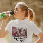 T-shirt Ajouter une photo et du texte personnalisé<br><div class="desc">Créez vos propres cadeaux d'affaires, ajoutez Photo et Texte sur ce t-shirt blanc personnalisé. Créez facilement votre propre design de t-shirt cool. Le t-shirt personnalisé est également disponible pour les hommes et les enfants, dans tous les choix de couleur. Parfait pour la fête de bachelorette, l'évènement scolaire, la fête d'entreprise,...</div>