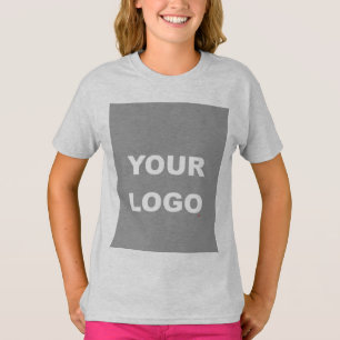 T-shirt Ajouter Votre Image Photo Logo Ash Grey