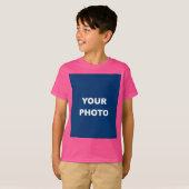 T-shirt Ajouter Votre Image Photo Logo Wow Rose (Devant entier)