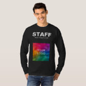 T-shirt Ajouter Votre Logo Texte Ici Mens Long Sleeve Staf (Devant entier)