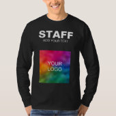 T-shirt Ajouter Votre Logo Texte Ici Mens Long Sleeve Staf (Devant)