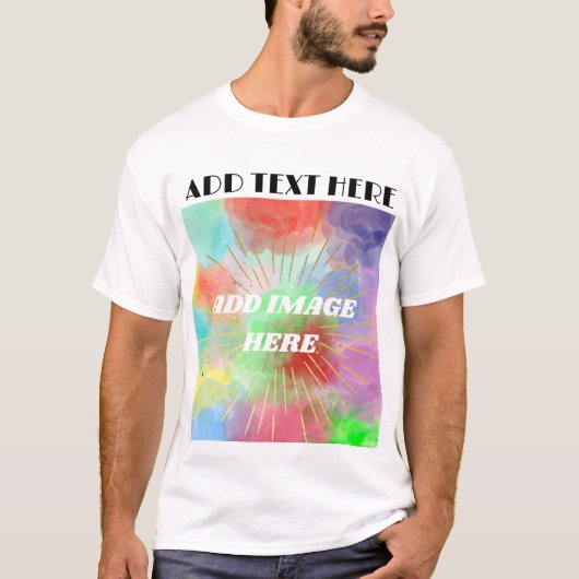 T-shirt Ajouter Votre Logo Texte Image Double Côté Blanc T (Devant)