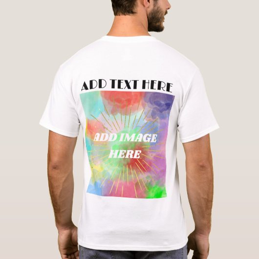 T-shirt Ajouter Votre Logo Texte Image Double Côté Blanc T (Dos)