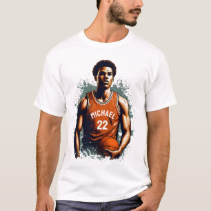 T-shirt Ajouter Votre Nom Et Numéro Joueur De basket Perso