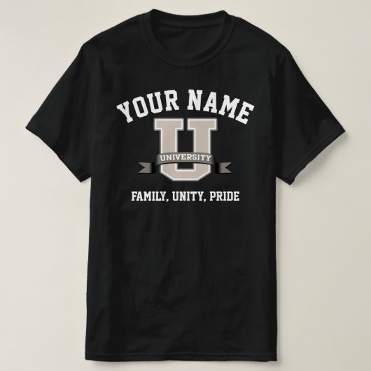 T-shirt Ajouter votre nom University Funny Family Pride (Design devant)