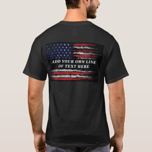 T-shirt Ajouter votre propre texte sur grunge American fla (Dos)