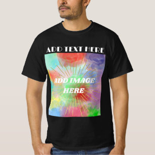 T-shirt Ajouter votre texte Logo Image Double côté tendanc