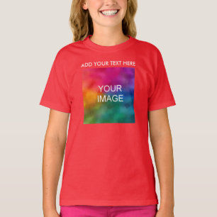 T-shirt Ajouter Votre Texte Photo Custom Modèle Girls Red