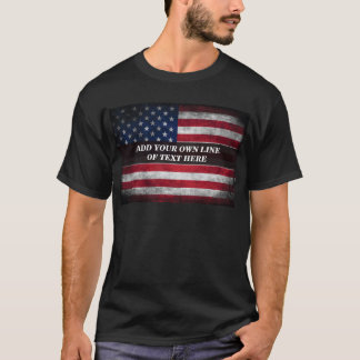 T-shirt Ajouter votre texte sur le drapeau américain