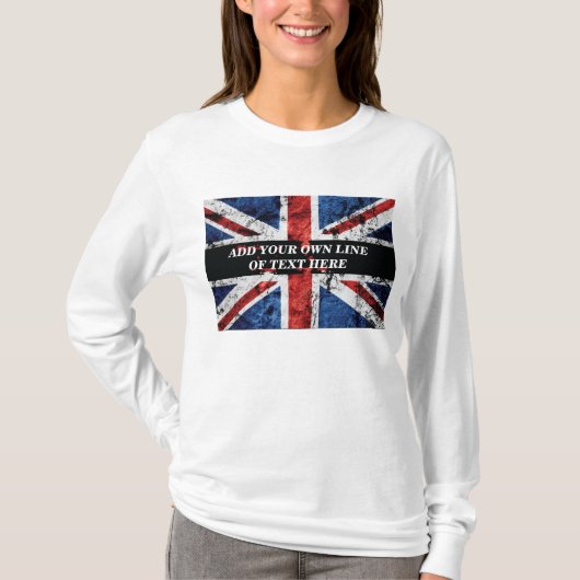 T-shirt Ajouter votre texte sur le drapeau anglais Jeu d'o (Devant)