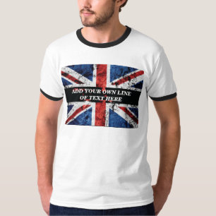 T-shirt Ajouter votre texte sur le drapeau anglais Jeu d'o