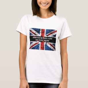 T-shirt Ajouter votre texte sur le drapeau anglais Jeu d'o