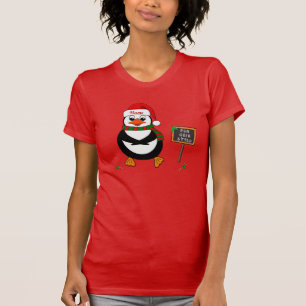 T-shirt Ajoutez le nom au pingouin de danse de Noël