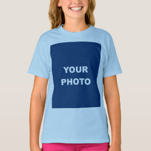 T-shirt Ajoutez votre image photo image logo bleu clair