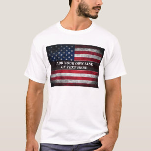 T-shirt Ajoutez votre texte sur le drapeau américain
