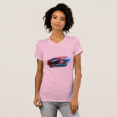 T-shirt ajusté de voiture de course pour femmes – (Devant entier)