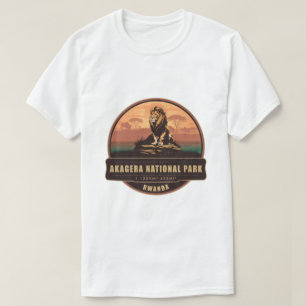 T-shirt Akagera Parc National Rwanda Badge Safari Vintage