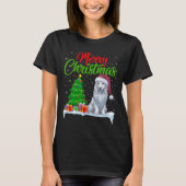 T-shirt Akbash Chien Noël Lumières Arbre Funny Noël Akbash (Devant)
