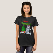 T-shirt Akbash Chien Noël Lumières Arbre Funny Noël Akbash (Devant entier)