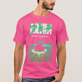 T-shirt Akira Green Japanese Cyberpunk City Eplosion vinta