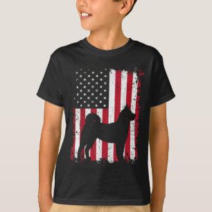 T-shirt Akita 4 juillet Patriotic American USA Drapeau cad