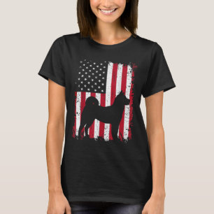 T-shirt Akita 4 juillet Patriotic American USA Drapeau cad