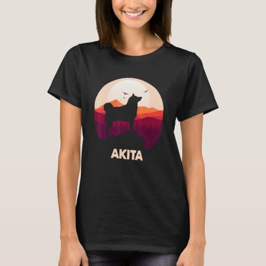T-shirt Akita and Moon Halloween 1 (Devant)