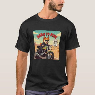 T-shirt Akita Biker Est Né À Ride