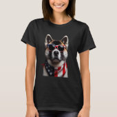 T-shirt Akita Dog 4 juillet American Incependance Day Ow (Devant)
