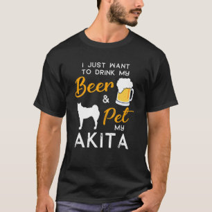 T-shirt Akita Dog Bière Lover Propriétaire Noël Anniversai