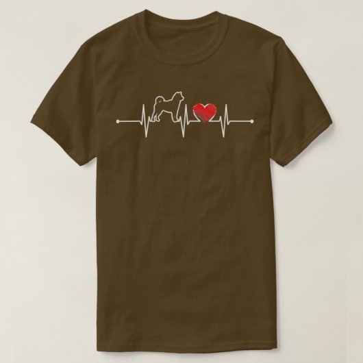 T-shirt Akita Heartbeat Pour Amoureux des chiens (Design devant)
